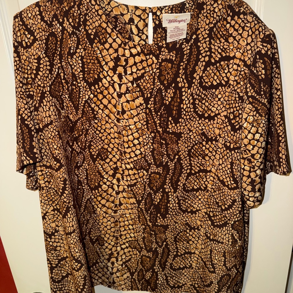 Worthington Leopard Print Blouse in Brown and Tan